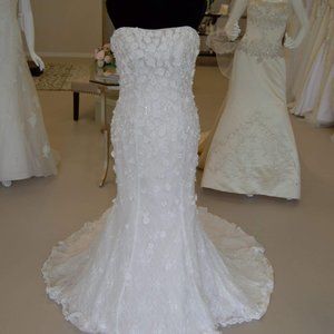 Strapless Floral Bridal Gown